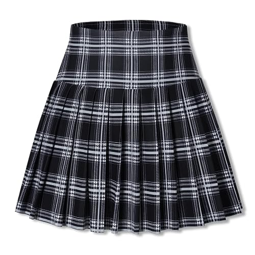 SANGTREE Saia feminina plissada de tênis com bolsos para meninas cintura alta atlético golfe skorts,