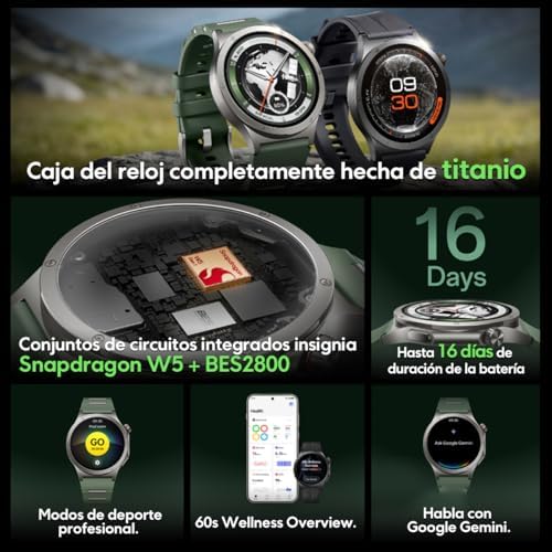 OnePlus Watch 4, 43g All-Titanium, LTPO OLED, 16-Day Battery, GPS, Green — 사진 2