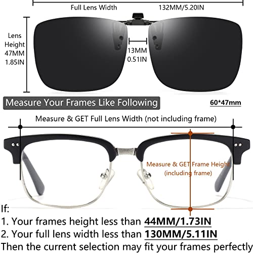Image of CAXMAN Polarized Clip On Sunglasses Over Prescription Glasses for Men Women UV Protection