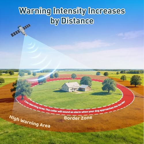 GPS Dog Collar Fence System - Electric Fence for Dogs with 3 Warning Modes, Adjustable Radius 33-9999Yards, IPX7 Waterproof Rechargeable Wireless Dog Fence for Outdoor Use by PUPKIDS - Used condition - Image 4