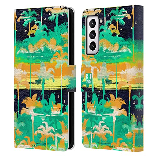 Étui portefeuille Samsung S21 FE 5G cuir Head Case Designs Palmiers antichoc