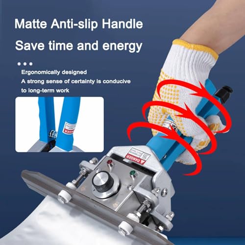 Sellador térmico de mano para sellado de bolsas, control de temperatura ajustable hasta 300 °C, ancho de sellado de 10 mm, diseño portátil para bolsas de papel de aluminio y kraft