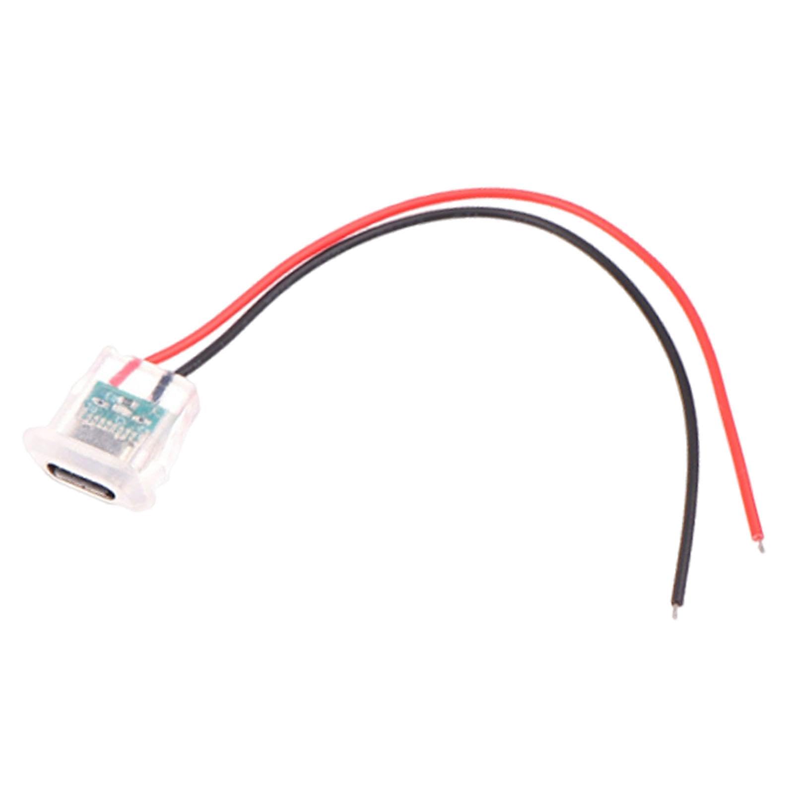 Type C Female Chassis 2 Pin Wire Sturdy Compact Accessories Solder Replaces Charging Light Green-image-42