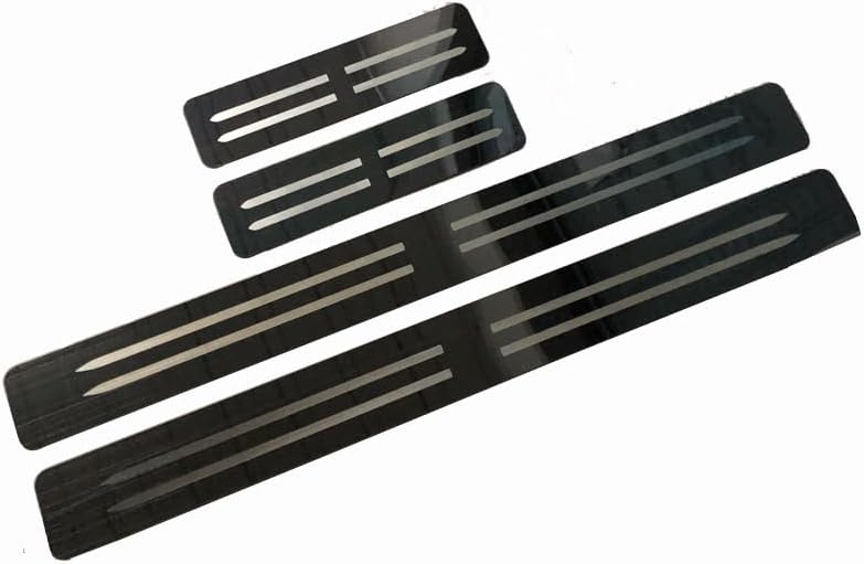 4PCS Car Door Sill Protector for Renault Master 2021–2025 2026, Stainless Steel, Scuff Plate, Water Proof, Entry Guard, Anti-Scratch, Easy to Install,C-Black