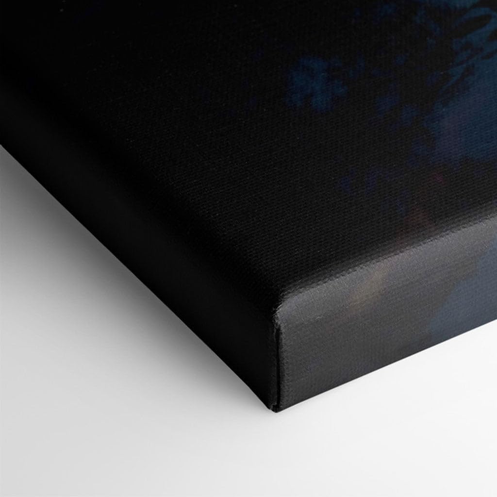Canvas for Living room. Moonlit Serenity: A Luminous Encounter with Japan's Nighttime Garden Elegance, 27 x 18 inch Canvas Wall Art - Ready to Hang