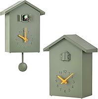 Vista 1 de Reloj de cuco de cuco con quimero y péndulo, voz de pájaro natural o llamada de cuco, reloj Coo Coo para arte de pared, hogar, sala de estar