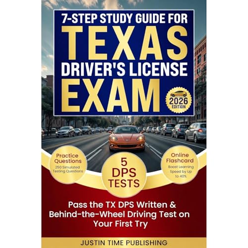 7-Step Study Guide for Texas Driver's License Exam Audiobook By Justin Time Publishing cover art