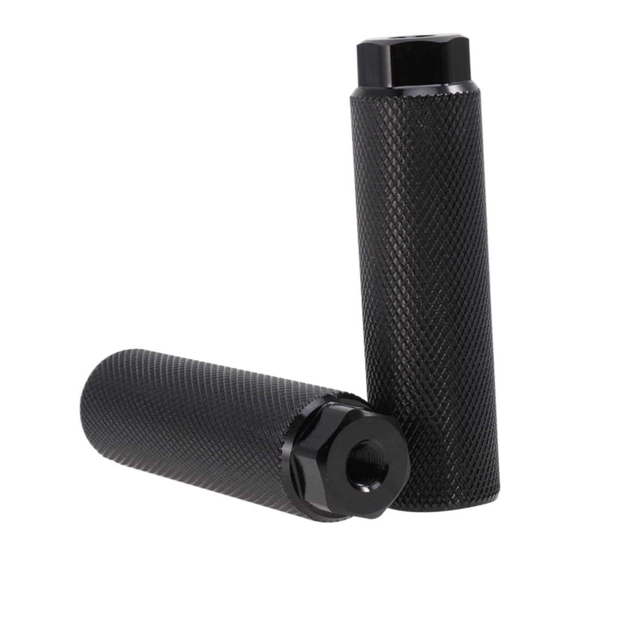 Mikinona 1 Pair Sturdy Aluminum Alloy Bike Pegs for Mountain Bike Accessories Durable Pedals with Big Hole for Repair and Replacement Black Color