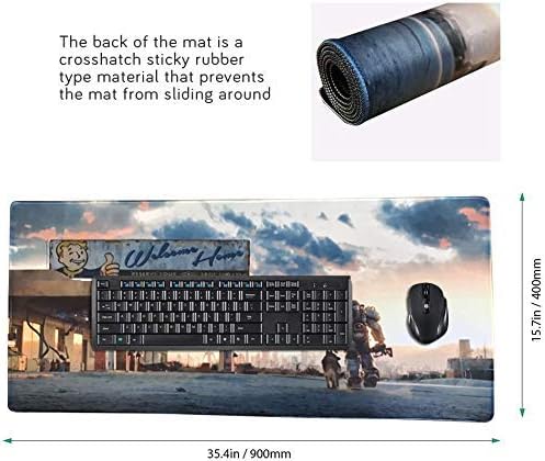 Beymemat Large Gaming Mouse Pad XXL Size (900x400mm) Extended Mouse Mat/Desk Pad with Non-Slip Rubber Base, Special-Textured Surface for Keyboard and Mouse