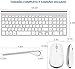 FENIFOX Teclado y Raton inalambrico, diseño ergonómico 2,4 G Teclado inalámbrico y...
