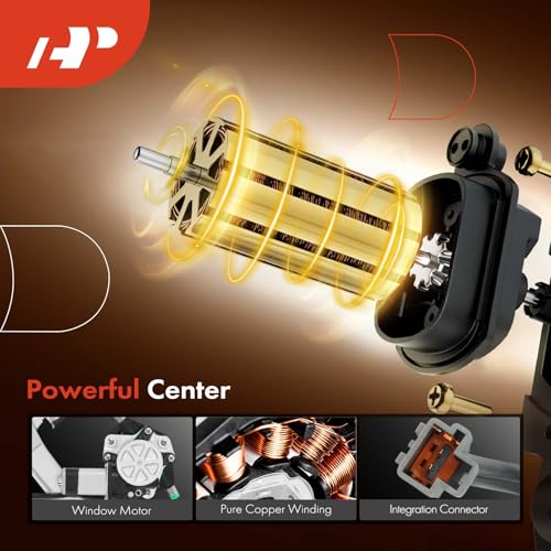 Image of A-Premium Rear Passenger Side Power Window Regulator with Motor (2-Pin)