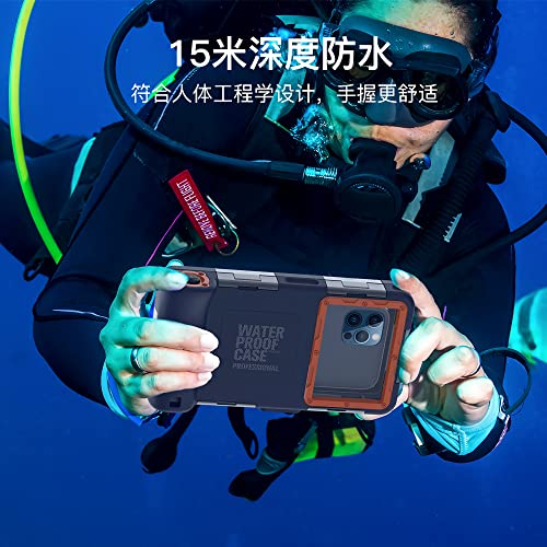 Capa para telefone à prova d'água para iPhone 6~12 ProMax, Samsung Galaxy s6~s10, Profissional 15 m