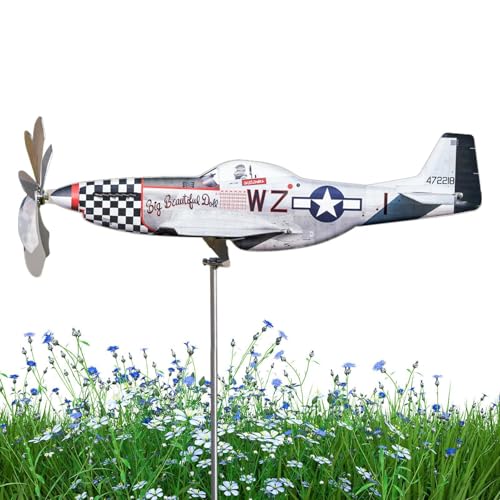 Hilandero De Viento Para Avión - Hilandero De Viento Para Avión De Metal, Hilandero De Viento Para Avión De Jardín | Molino De Viento De Escultura De Viento De Avión, Atrapasueños De Acero Inoxidable