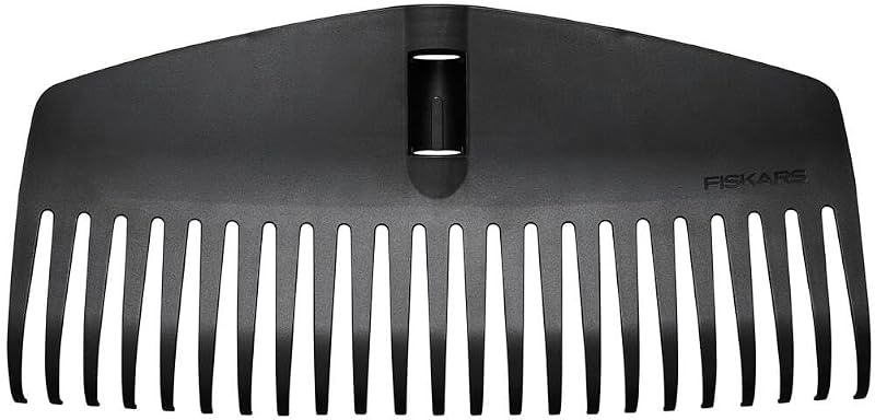 Rastrillo de hojas Fiskars con cabezal en M - Nuevo artículo como reemplazo para 1014914, negro, 1063089