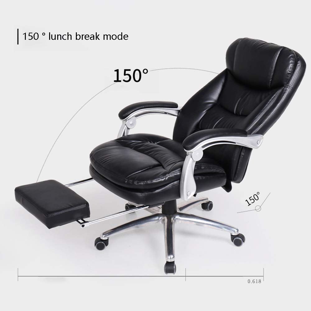 Ergonomiczne krzesło komputerowe z wysokim oparciem z podnóżkiem, obrotowe biurko biurowe, podwójne grube oparcie, regulowany styl wyścigowy, nośność 150 kg, brązowe