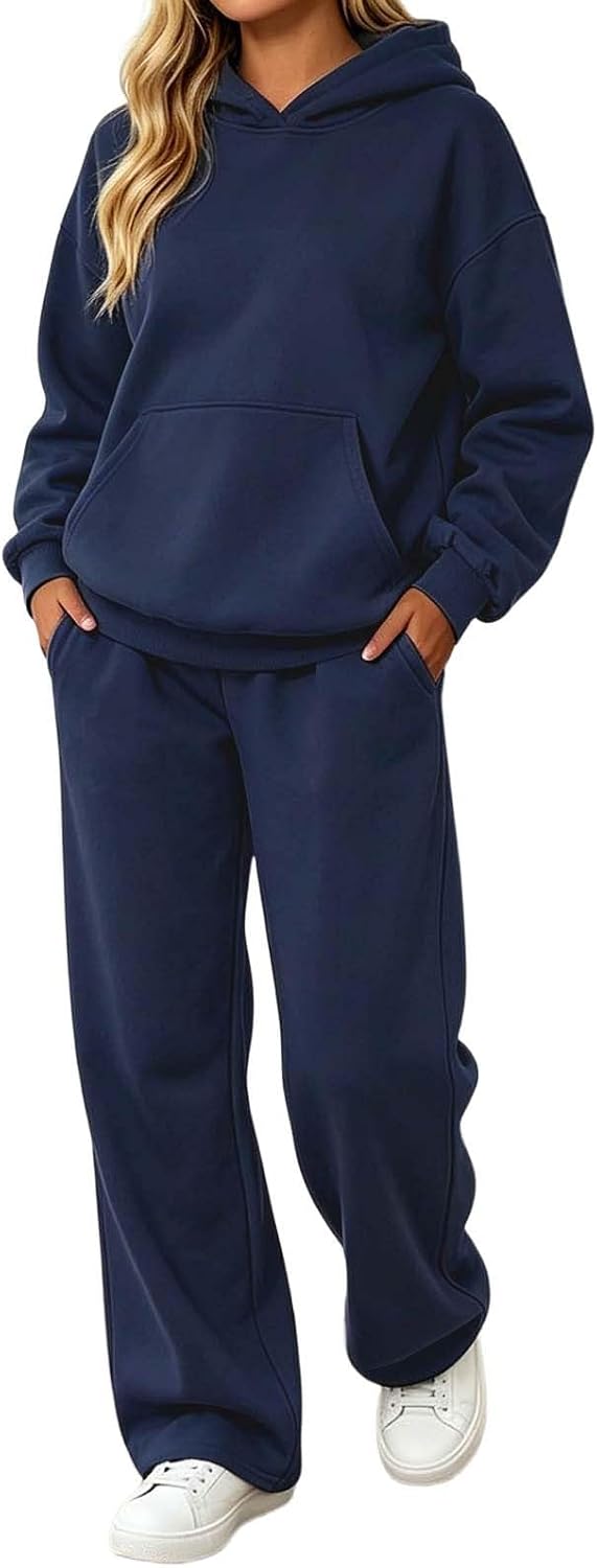 Pants Set Women 2 Piece Overalls Summer Slim High Loose Straight Leg Pants Casual Sweatpants