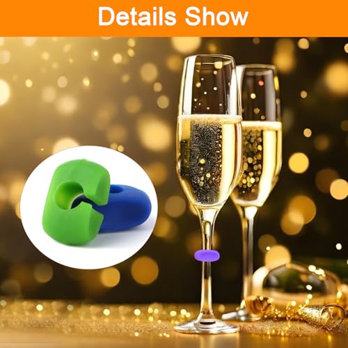 Miniatura 4 de Tdunsya 24 Piezas Marcadores De Copas,Marcador Botellas Para Bebidas,Marcadores Reutilizables Para Copas,Marcadores De Silicona,Per Bicchiere Da Champagne, Bicchiere Da Cocktail