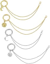 PH PandaHall 4pcs 2 Styles Shoe Chains Sun and Moon Decorative Boot Chains 7.5 Inch Gothic Punk Chain for Men Women Shoes Accessories Gold/Platinum