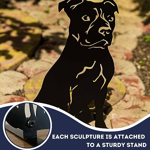 Staffordshire Bull Terrier Statue Garden Ornament Christmas Decor Gift Dog Owner Mom Her Lover Him Woman Figurine Themed Sculpture (Black Staffy - Black Painted) — photo 4