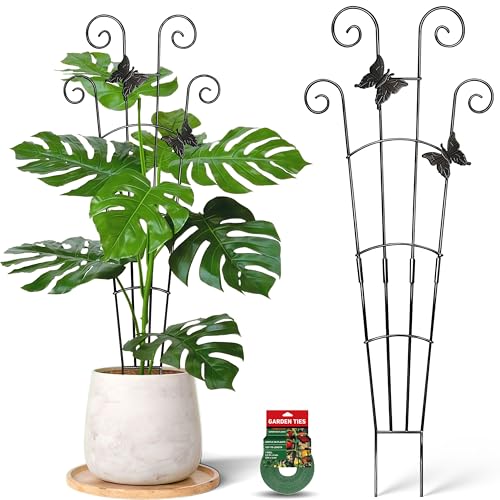 COOMIN 30 Monstera Plant Support Outdoor Metal Expandable Plant Supports for Indoor Plants Garden Monstera Trellis for Climbing Plants Indoor 2pcs