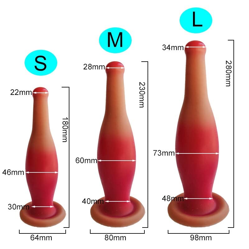 Plug anale silicone grande plug anale giocattoli del sesso butt plug negozio annal dilatatore giochi enorme dildo anale giocattoli per adulti (Gold L)