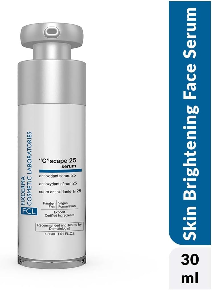 FCL 25% Vitamin C Serum, C Scape Serum with Hyaluronic Acid for Face | Moisturize Skin Lightening Serum For Face, Reduces Fine Lines, Wrinkles, Age Spots Suitable for All Types of Skin - 1.01 Fl. OZ