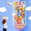 Stuffed Animal Storage Wood Corner Stuffed Animal Organizer Large Plush Toys Holder with Corner Bath Toy Organizer Net Bag Led Light Adjustable Length Kids Bedroom Playroom Organization for Boys Girl