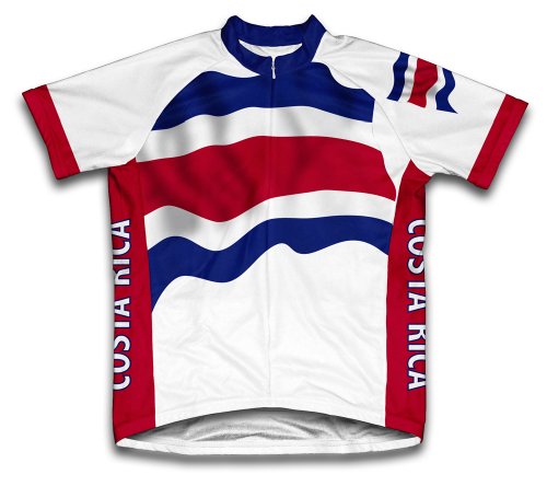 ScudoPro Costa Rica Flag Short Sleeve Cycling Jersey for Men - Size 4XL