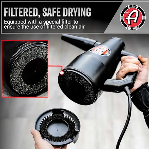 Adam's Polishes Mini Air Cannon - Handheld High Powered Filtered Car Wash Dryer Blower| Dry Before Car Cleaning, Car Detailing, Car Wax, or Ceramic Coating | Auto Tool Kit Gift Boat RV Motorcycle