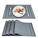 Placemats, ARTAND Heat-resistant Placemats Stain Resistant Anti-skid Washable PVC Table Mats Woven Vinyl Placemats, Set of 4 (Silver Gray)