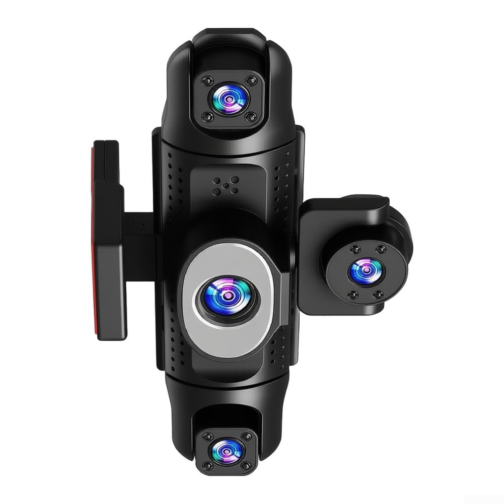 Dashcam Auto 5 Obiettivi Vista Completa 4K Fronte