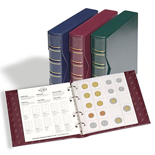 Reliure à anneaux Numis Leuchtturm rouge avec cassette de protection pour classer vos pièces