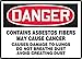 Accuform LCAW102VSP Workplace Warning Label, Legend "DANGER CONTAINS ASBESTOS FIBERS - MAY CAUSE CANCER - CAUSES DAMAGE TO LUNGS - DO NOT BREATHE DUST - AVOID CREATING DUST", 5" Length x 7" Width x 0.004" Thickness, Adhesive Vinyl, Red/Black on White (Pack of 5)