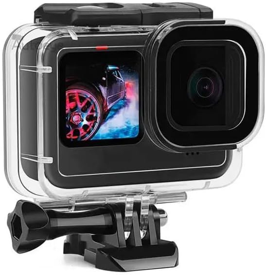 CÁMARA REFLEX Carcasa impermeable de 45 m compatible con Go Pro Hero 12/11/10/9 – Estuche de buceo a prueba de golpes con soporte de liberación rápida para acción extrema y bajo el agua