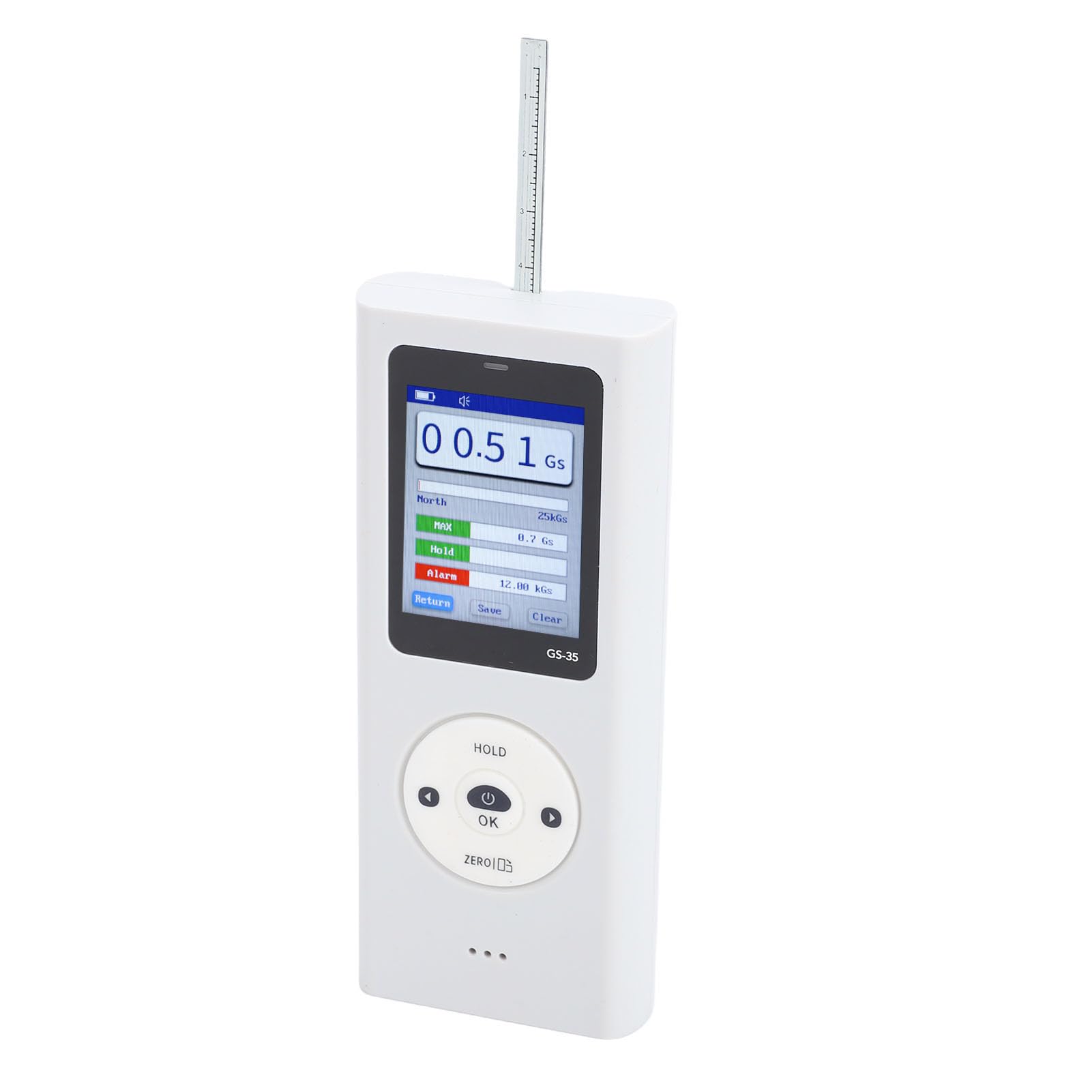 Jectse Medidor de Gauss Rango de 0-2500mT Pantalla Retroiluminada Apagado Automático de 5 Minutos Probador de Fuerza de Campo Magnético Precisión de ±2%