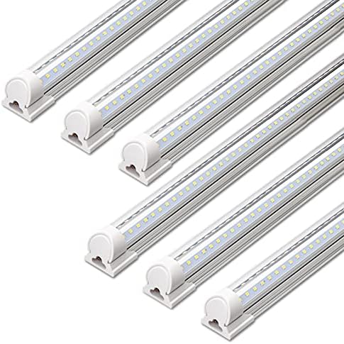 - Barrina T8 LED Shop Lights 4FT, 40W 5500LM 5000K, High Output Tube, 6 Packs