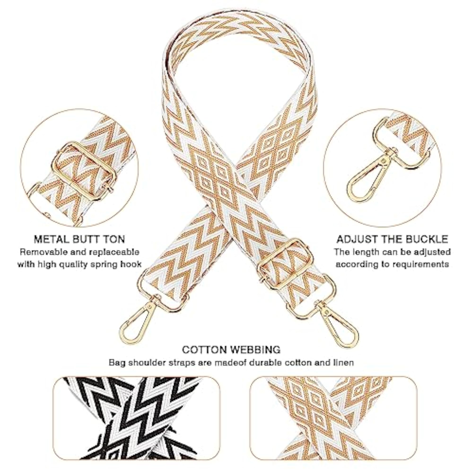2 Packs Wide Shoulder Bag Strap Replacement
