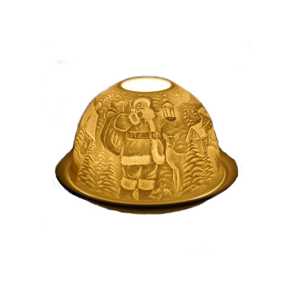 Santa Clause Nordic Lights Candle Shade and Plate