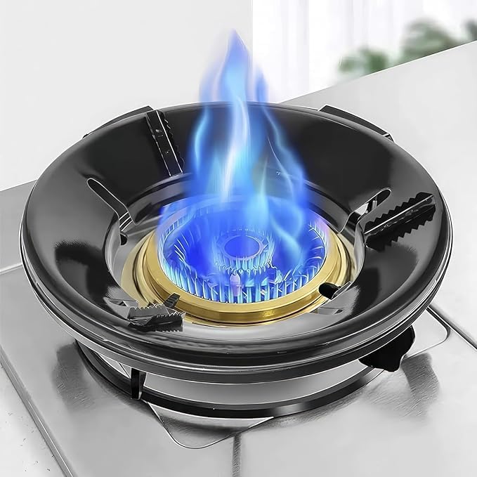 SHRI MODESHWARI ENTERPRISE BLACK Premium Gas Saver Burner Stand Gas Chula Burner Gas Saver Stand Jali Ring Fire & Windproof Energy Saving 4 Legs Supported For Indian Gas 0.7MM(Multicolour) (3)