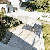HAIKUS Toldo Vela 3x3 m Cuadrado, Vela de Sombra 3x3m HDPE, Transpirable, Resistente y 98% Protección Rayos UV para Exterior, Jardín, Terrazas (Blanco)