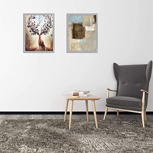 Golden State Art, 18X24 Picture Frame - Wide Molding - Wood Grain Rustic Style - Back Hangers For Wall Display - Great For Baby Pictures, Weddings, Portraits (Grey, 2 Pack) #TOP1