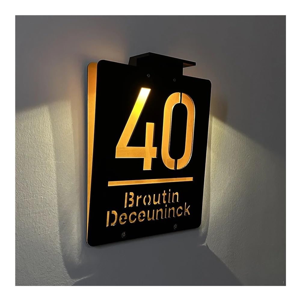 Spersonalizowany zewnętrzny znak domu słonecznego rodzinny adres mieszkalny numer domu znak zewnętrzny LED wycinana laserowo płyta akrylowa do domu (15 x 18 cm)