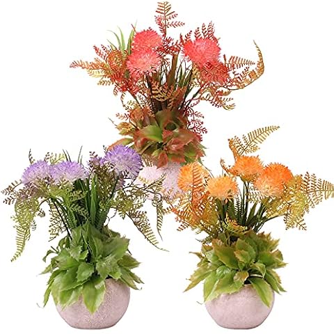Artificial Plants 3 Preserved Mini Fake Plants in Pots Small Indoor Plants for Indoor Office Table Decoration Cover