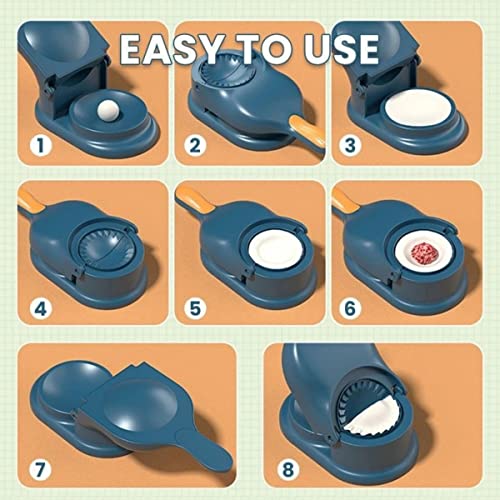 Dumpling Maker Press, 2 In 1 Upgraded Manual Dumpling Skin Maker And Molds For Dumplings Empanadas, Multifunction Kitchen Dumpling Making Tool For Dumpling, Empanadas, Wonton (Blue） #TOP1