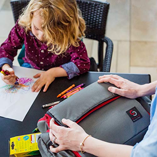 3 in 1 - Cozy Travel Booster Seat / Backpack / Diaper Bag for Your Toddler/Baby. Perfect for Home or Travel. Great Baby Shower Gift (Red/Gray) - Thumbnail 7