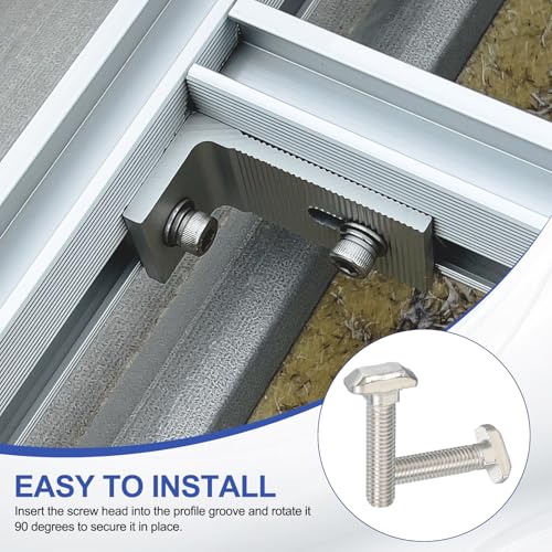 PATIKIL M8 x 28 mm Gewindet-Nutenbolzen, 20 Stück Drop-in-Bolzen Hammerkopf T-Bolzen Standard 8 mm Schiebeschraube für 40er Serie Aluminium-Extrusionsprofil, Silber