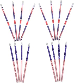 24pcs Usa Flag Pencils for School and Office Safe Wood Material with Sturdy Lead for Smooth Writing Lightweight and Portable Patriotic Supplies for Party Favors and Classroom Use