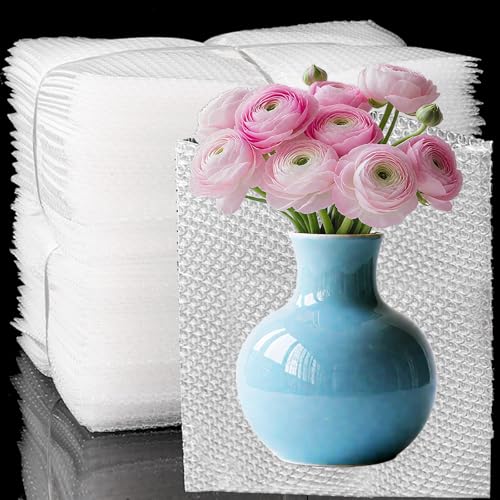 50PCS Clear Bubble Pouches Wrap Bags, 10 x 14 Inch Bubble Out Bag Pouch for Packing & Shipping, Double Layer Bubble Cushion Wrap Bags Protective Bubble Pouches Bags for Moving and Storage