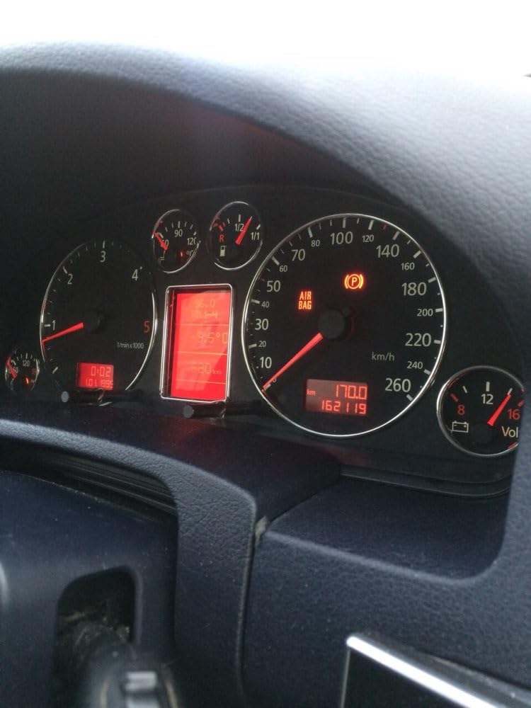 Anneau de Cadran de jauge de Compteur de Vitesse chromé, Anneau de Tableau de Bord for Audi A3 8L A4 8D B5 A6 4B C5