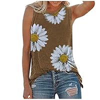 Algopix Similar Product 20 - Daisy Printed Sleeveless Vest Top for